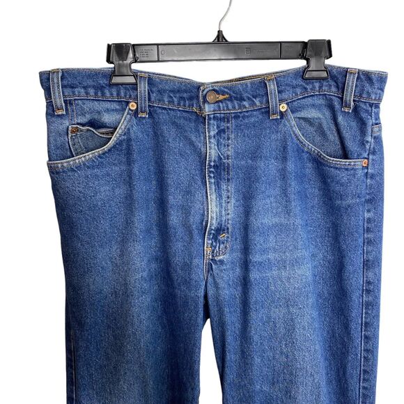Vintage Levi's 550 1990’s 36x30 Relaxed Fit Tapered Leg Orange Tab Dark Wash - Picture 2 of 11